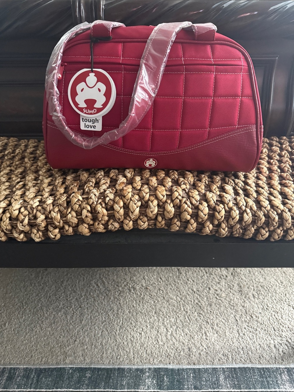 Tough Love Sumo Quilted Shoulder Bag in Red